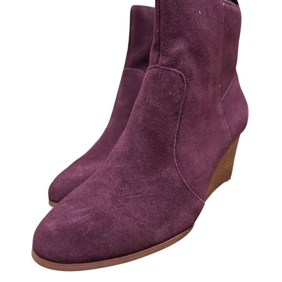 Women's Suede Ankle Booties - Purple - Picture 3 of 7